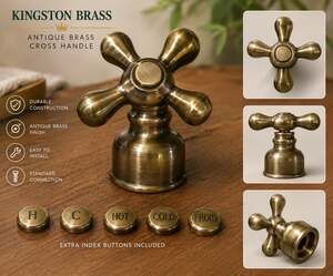 Kingston Brass KBH723AXABH Antique Brass Cross Handle Replacement